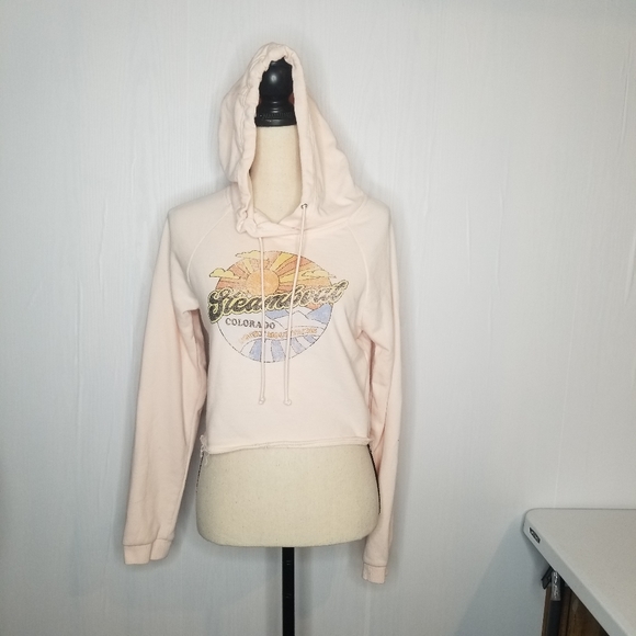 Techstyles Graphic Cropped Crewneck Sweatshirt Hoodie Size Medium - Picture 3 of 13